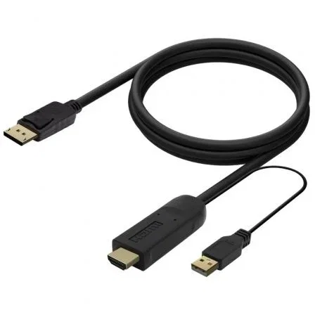 Aisens Cable Conversor Activo HDMI 2.0 a DisplayPort 1.2 con USB, Negro, 1.8m Aisens Cable Conversor Activo HDMI 2.0 a DisplayPort 1.2 con USB, Negro, 1.8m